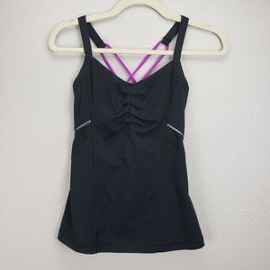 Under Armour Women's xs Athletic Tank Black‎ With Bright Purple Racerback Straps